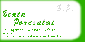 beata porcsalmi business card